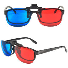 3D Clip-on Glasses Red Blue 3D Glasses for All 3D Movies Games Light Weight Simple Design